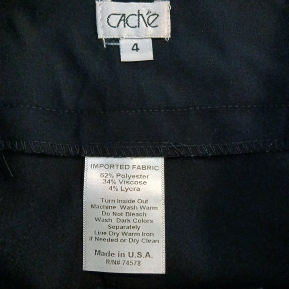 Cache Black Flare Leg Grommet Front Tie Wide Band Pants Stylish & Comfortable - Picture 6 of 6